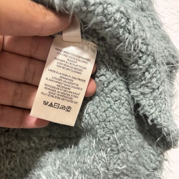 Free People Icing Green V Neck Slouchy Pullover Sweater Women’s Xlarge Oversized - Picture 8 of 9